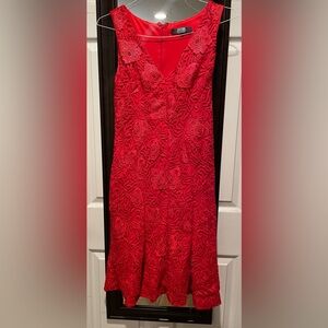 Anthropologie Eva Franco Red Lace Dress